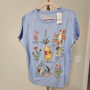 Disney Winnie the Pooh Light Blue Womens Tee